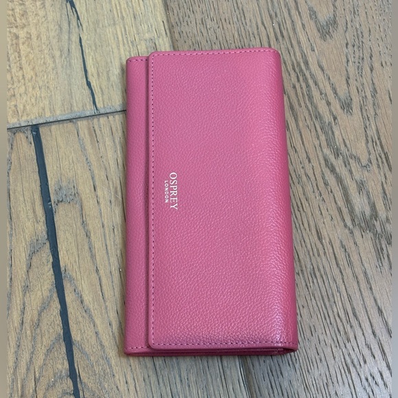 Osprey London Natural Leath Handmade Pink Wallet - Picture 1 of 7